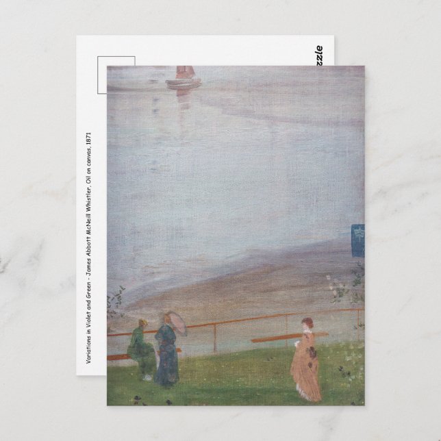 James Whistler - Variationer i Violet och Grönt Vykort (Fram/baksida)