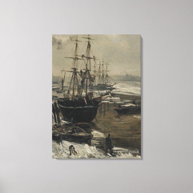 James Whistler Vintage Themsen in Ice Canvastryck (Framsida)