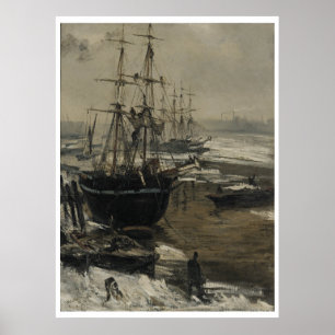 James Whistler Vintage Themsen in Ice Poster