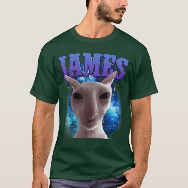 Jameshe Katt Meme Rolig Dumma Katter Brainrot Meme T Shirt (Framsida)