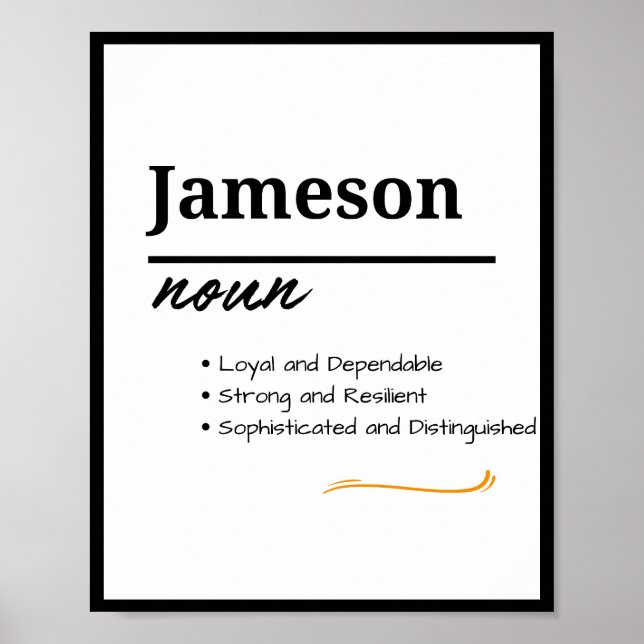 Jameson, Boy Personlig Namn Definition Poster (Framsidan)