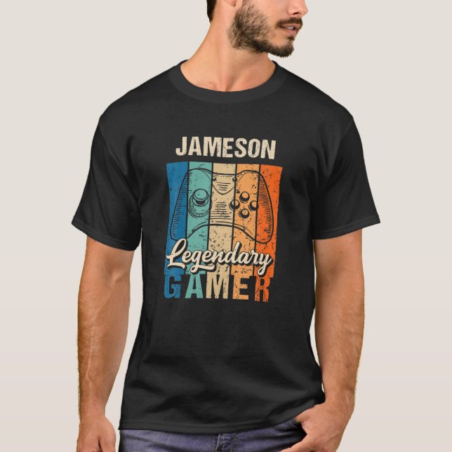 Jameson Namn Gift - Personlig Legendary Gamer T Shirt (Framsida)
