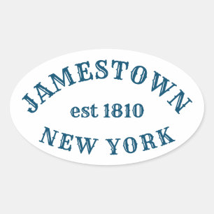 Jamestown, New York Ovalt Klistermärke