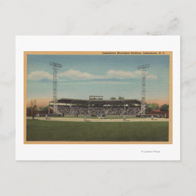 Jamestown, NY - Municipal Baseball Stadium Vykort (Framsida)