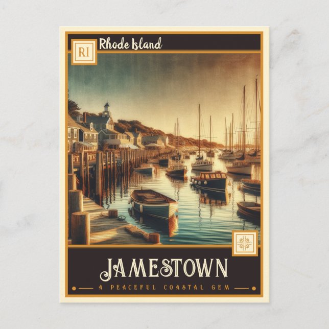 Jamestown, Rhode Island | Antik Vykort (Framsida)