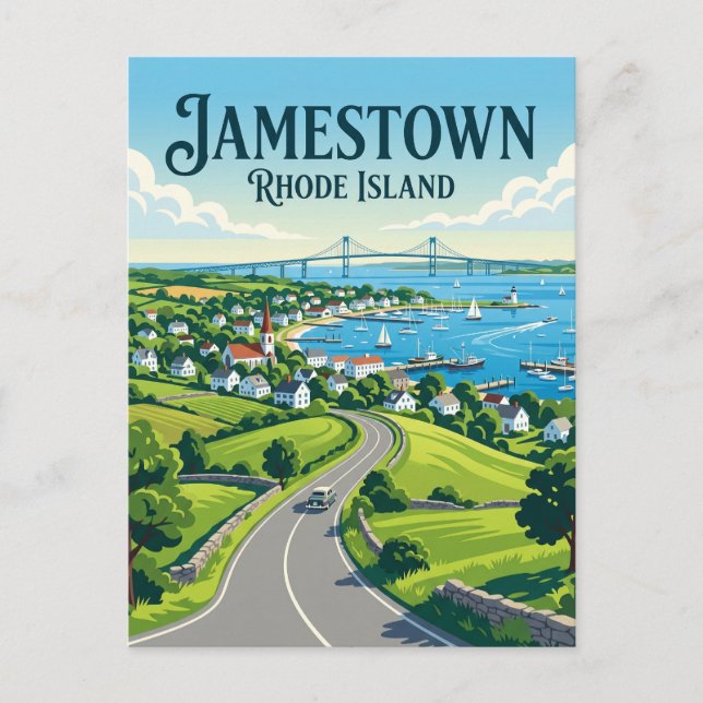 Jamestown Rhode Island Vykort (Framsida)
