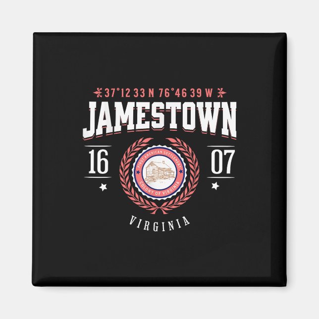 Jamestown Virginia Colony Rustic Souvenir Revoluti Magnet (Framsidan)