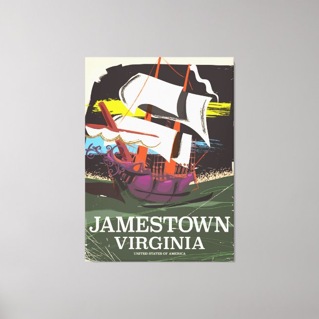 Jamestown, Virginia, vintage resor poster Canvastryck (Framsida)
