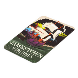 Jamestown, Virginia, vintage resor poster Magnet