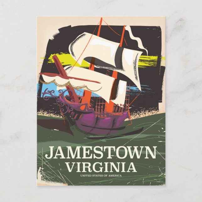 Jamestown, Virginia, vintage resor poster Vykort (Framsida)