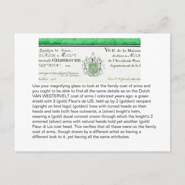 jämför detaljer på vapensköldar. vykort (Framsida)