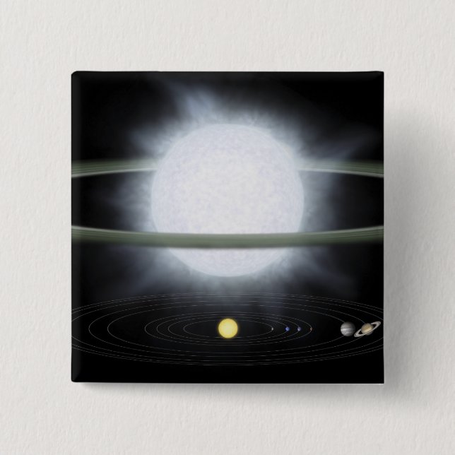 Jämförelse av storleka för en storstjärna knapp (Framsida)