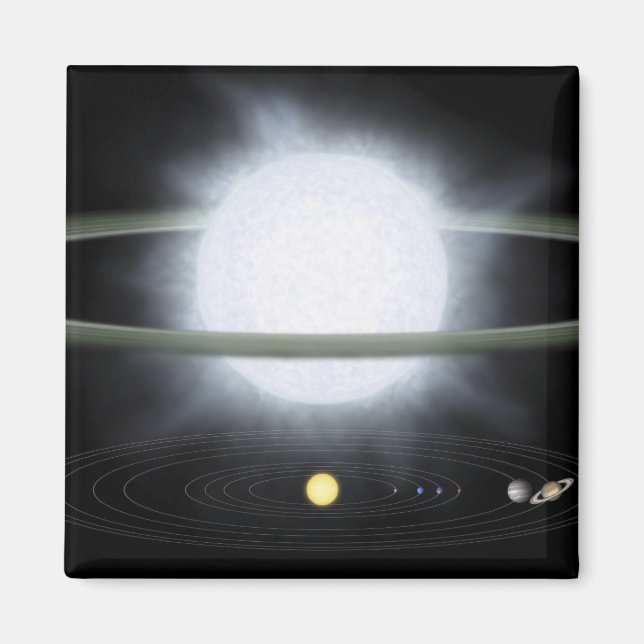 Jämförelse av storleka för en storstjärna magnet (Framsidan)