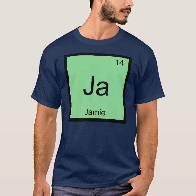 Jamie  Namn Kemi Element Periodiska Systemet T Shirt (Framsida)