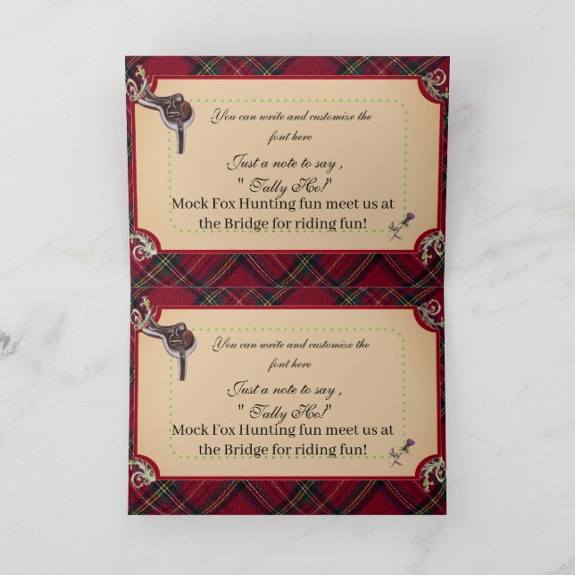 jamie & poppy tartan hunt anteckningskort (Inuti)