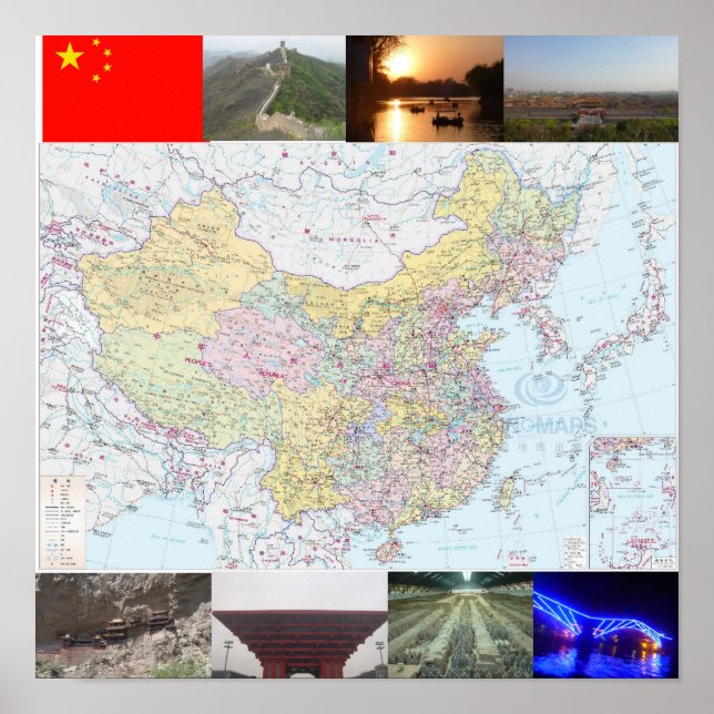 Jamies China Travel Karta Poster (Framsidan)