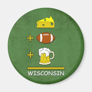 Jämlike roliga Wisconsin för ostfotbollöl Magnet