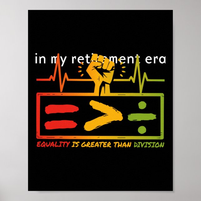 Jämlikhet är större än division matematiklärare Bl Poster (Framsidan)