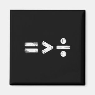 Jämlikhet Är Större Än Division Matematiksymbol Magnet