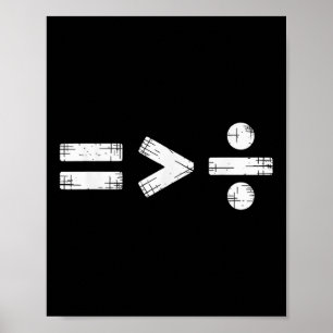 Jämlikhet Är Större Än Division Matematiksymbol  Poster