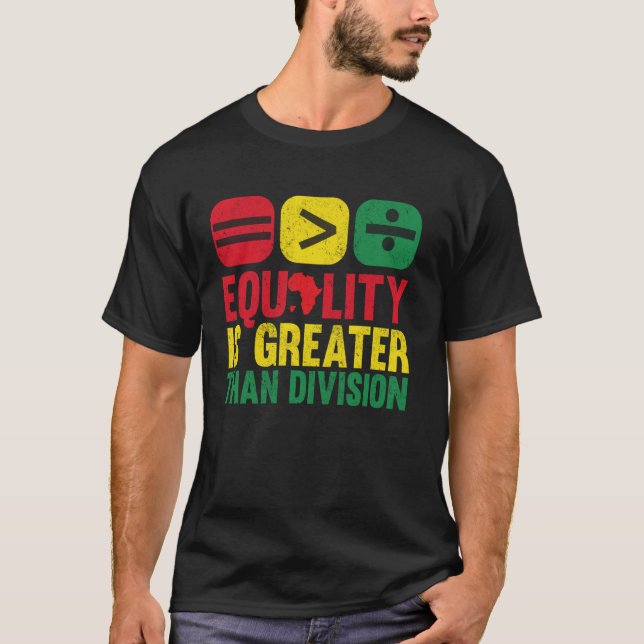 Jämlikhet är större än splittring t shirt (Framsida)