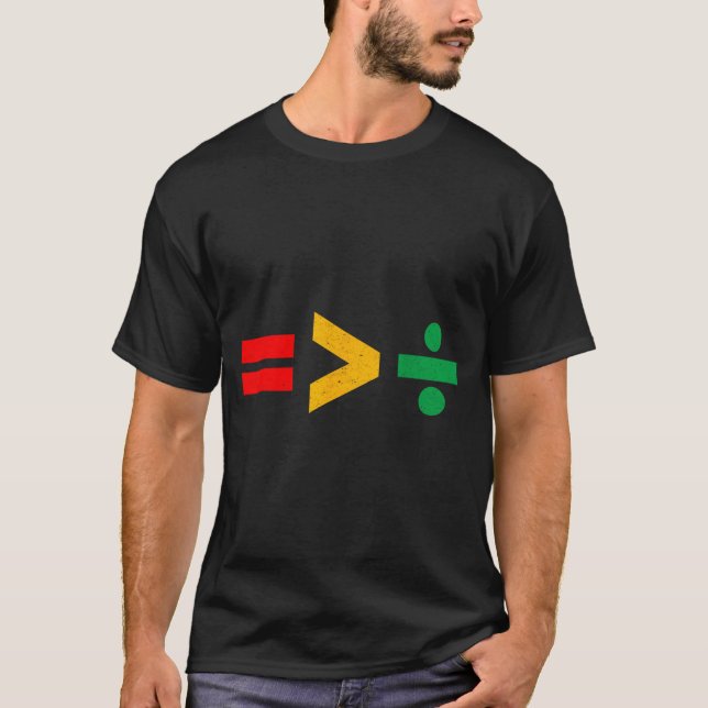 Jämlikhet är större än uppdelning Juneteenth Svart T Shirt (Framsida)
