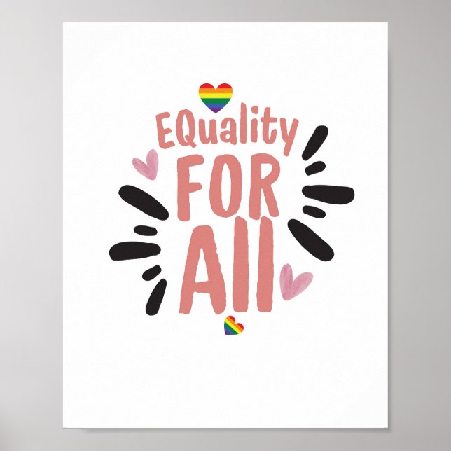 Jämlikhet för alla - Pride Month regnbågsaffisch Poster (Framsidan)