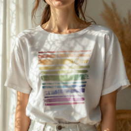 Jämlikhet Kärlek Regnbåge Penseldrag HBTQ ID656 T Shirt