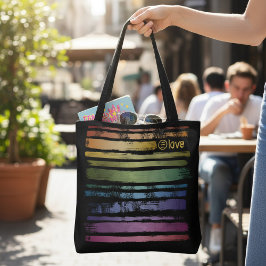 Jämlikhet Kärlek Regnbåge Penseldrag LGBTQ ID656 Tygkasse