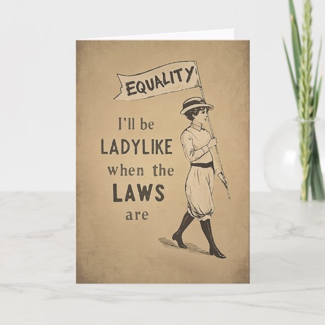 Jämlikhet Vintageaffisch | Suffragett Feminism Kort (Framsida)