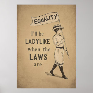 Jämlikhet Vintageaffisch | Suffragett Feminism Poster