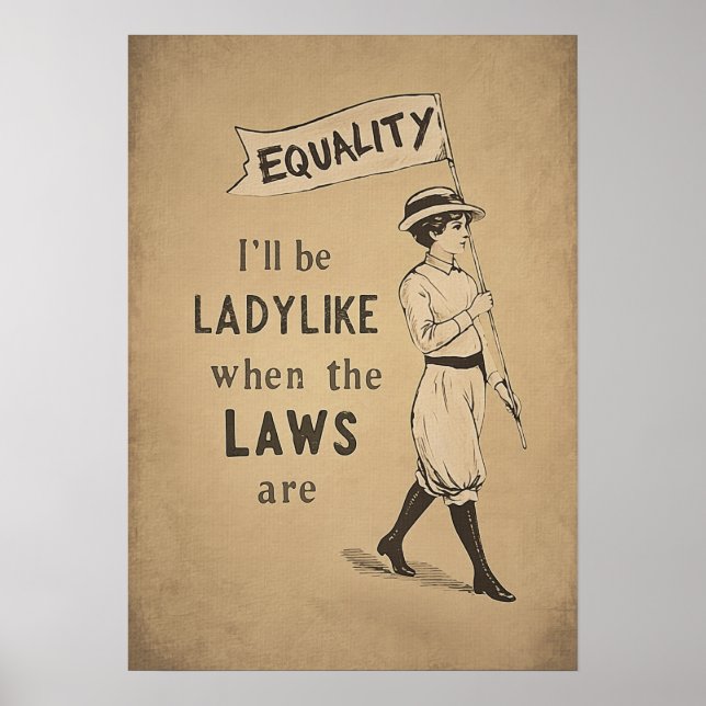 Jämlikhet Vintageaffisch | Suffragett Feminism Poster (Framsidan)