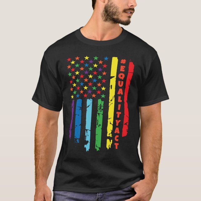 Jämlikhetslagen LGBTQ-Höger Distress Retro-Vintage T Shirt (Framsida)