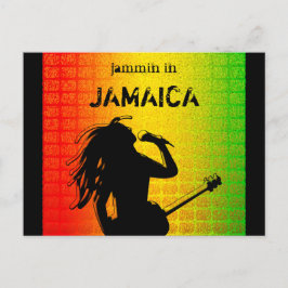 Jammin in Jamaica Reggae Rastaman Rasta Postcard Vykort