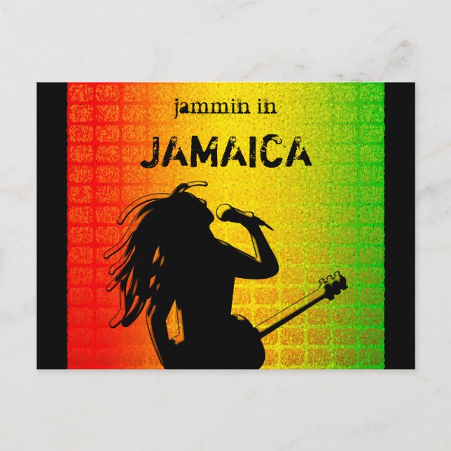 Jammin in Jamaica Reggae Rastaman Rasta Postcard Vykort (Framsida)