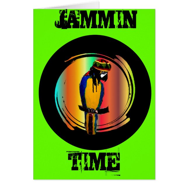 JAMMIN PARROTS HÄLSNINGSKORT (Framsidan)