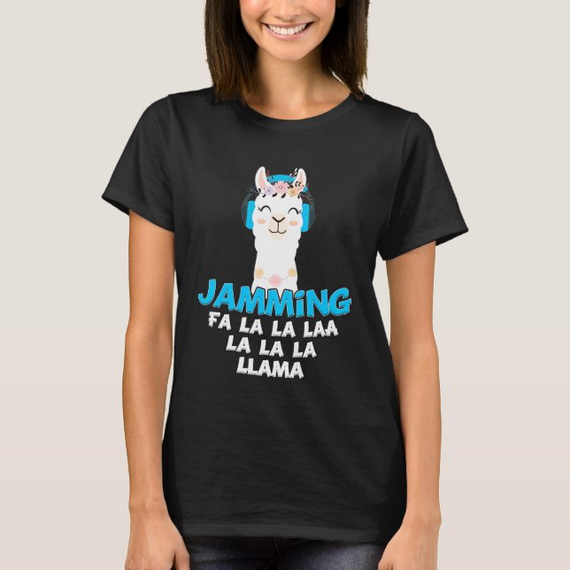 Jamming La La Laa La La Llama T Shirt (Framsida)