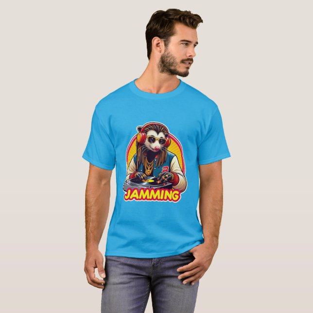 JAMMING-OPOSSUM DJ 3 T SHIRT (Hel framsida)