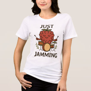 Jamming Raspberry Funny Fruit Music T Shirt