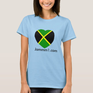 Jammm1 dam ringer t-shirt, I kärlek Jamaica Tee Shirt