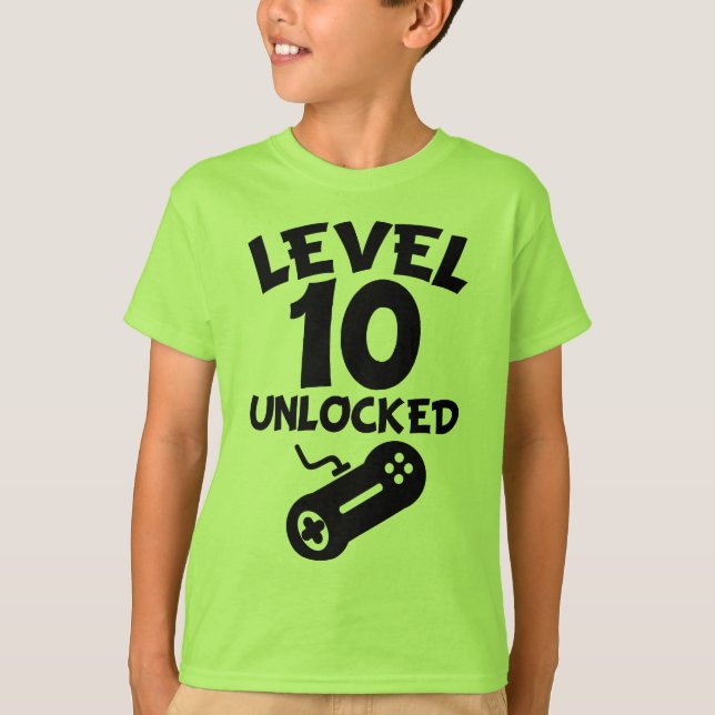 Jämna 10 som lås upp den 10th födelsedagen T-Shir T-shirt (Framsida)
