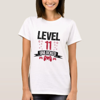 Jämna den 11 låsta upp 11th födelsedaggåvan för t shirt