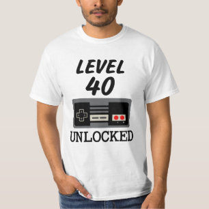 Jämna den 40 låsta upp 40th födelsedagvideospel t shirt