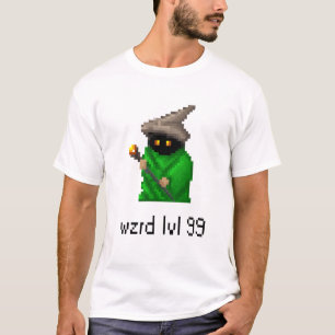 Jämna PIXELkonst för 99 trollkarl - grönt T Shirt