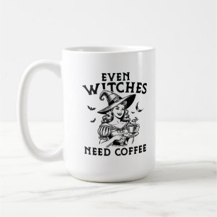 "Jämna vinschar behöver kaffe" Lustigt Witch Kaffemugg