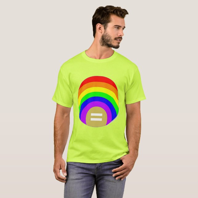 JÄMSTÄLLDHET ÄR GULD UNDER RAINBOW T-Shirt (Hel framsida)