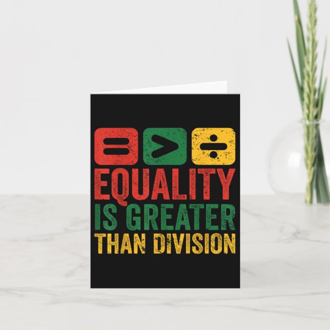 Jämställdhet är Underbarare än division Math Black Kort (Framsida)