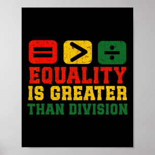 Jämställdhet är Underbarare än division Math Black Poster