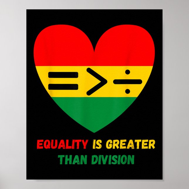 Jämställdhet är Underbarare än division Math Black Poster (Framsidan)