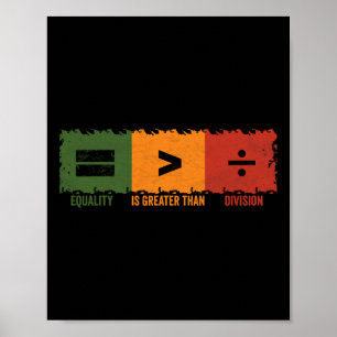 Jämställdhet är Underbarare än division Math Black Poster